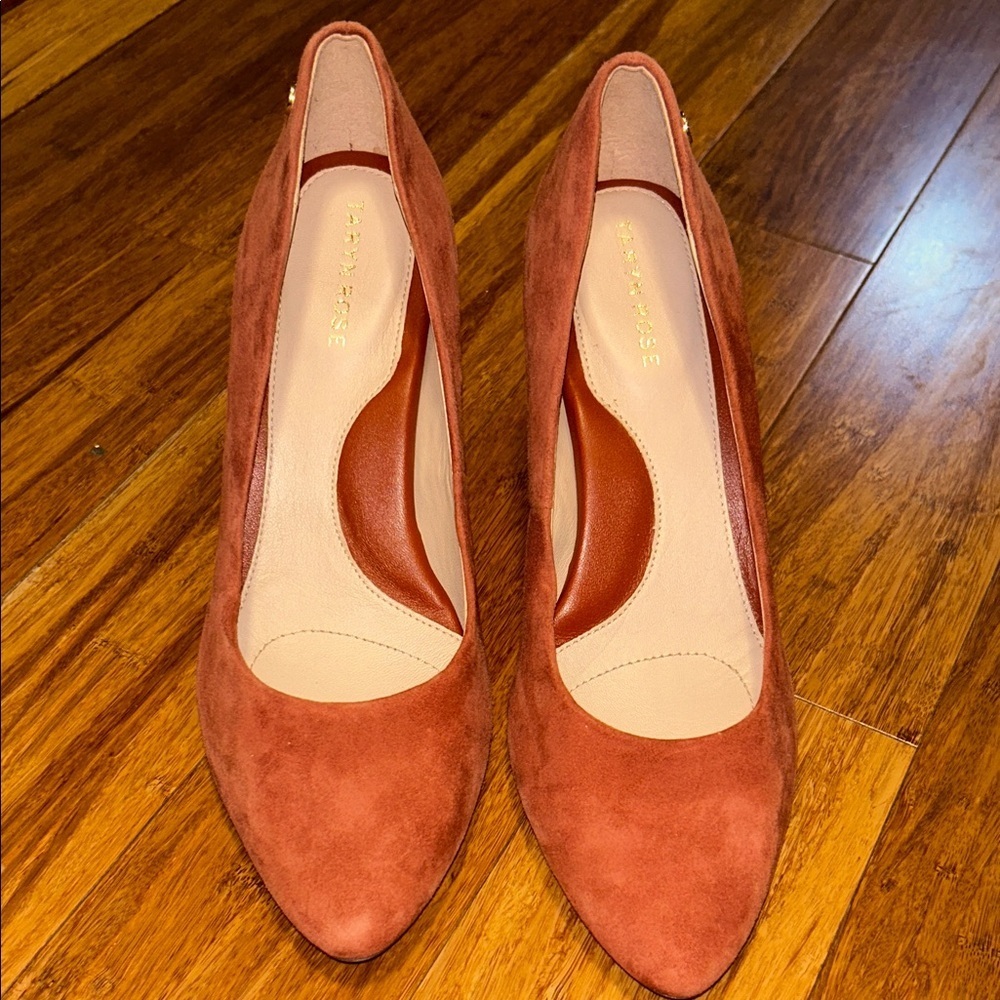 Taryn Rose Terracotta Suede Pointed Toe Heels Size 8 Comfort Pumps - Picture 4 of 10